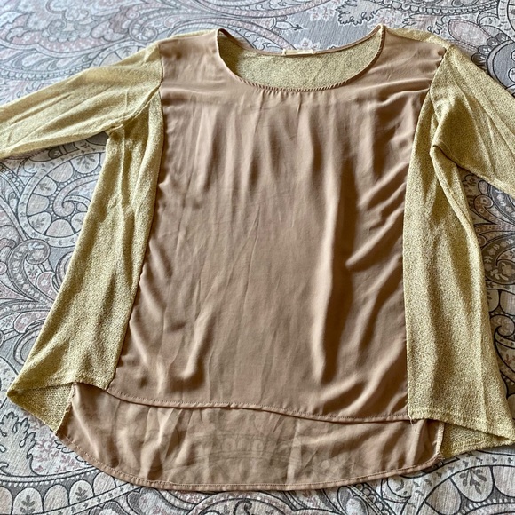 Lush Rose Gold sheer and Gold Panel top - Picture 10 of 10